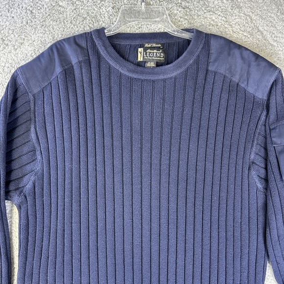Vintage Eddie Bauer Field Sweater Mens Large Navy Blue Legend British‎ Commando - Picture 3 of 8